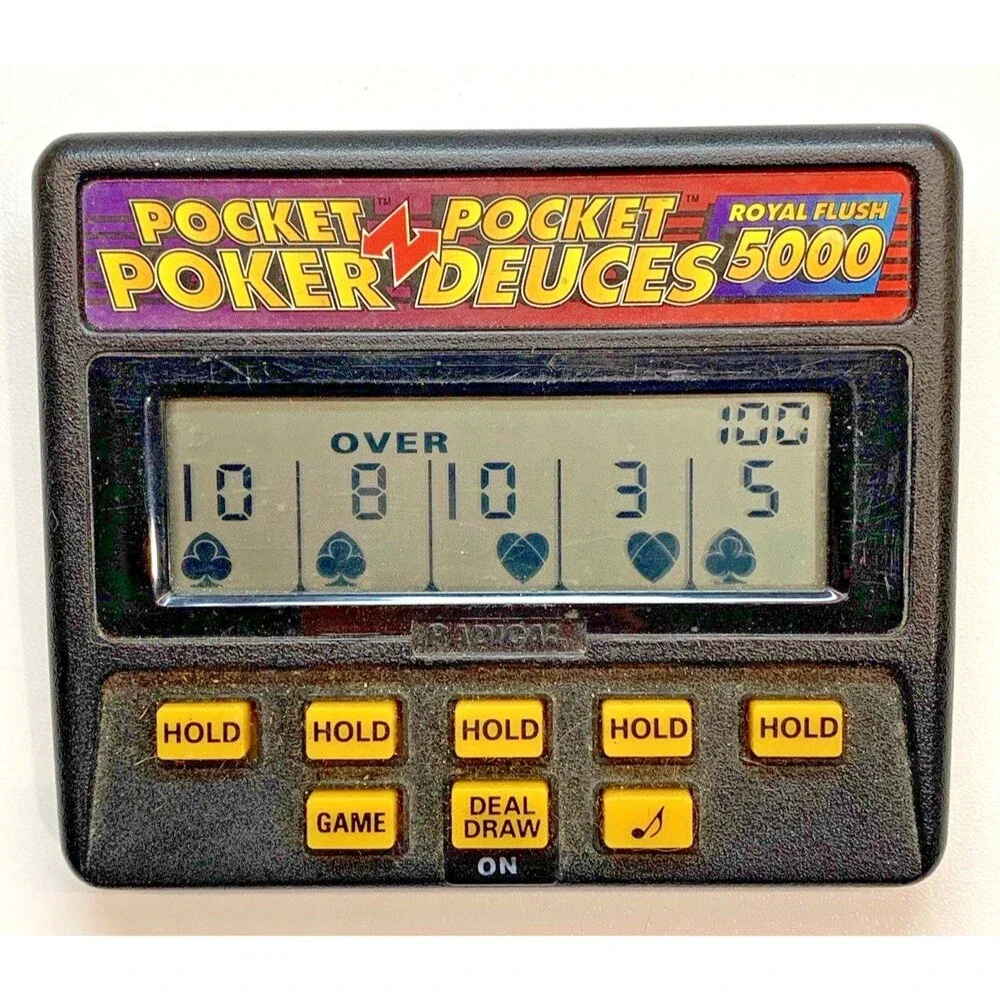Radica Pocket Poker Deuces 5000 Model 1314 Handheld Electronic Game Tested Works